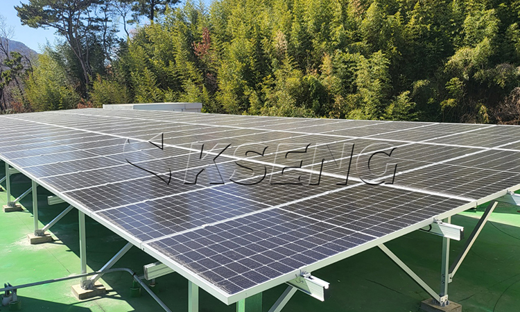 Korea-Zement-Flachdach-Solarunterstützungsgehäuse – 75,5 kW