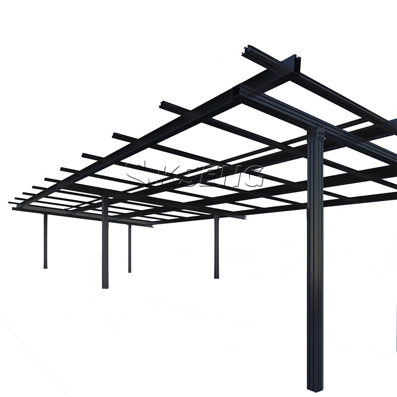 Hochwertiger, stilvoller schwarzer Solar-Carport