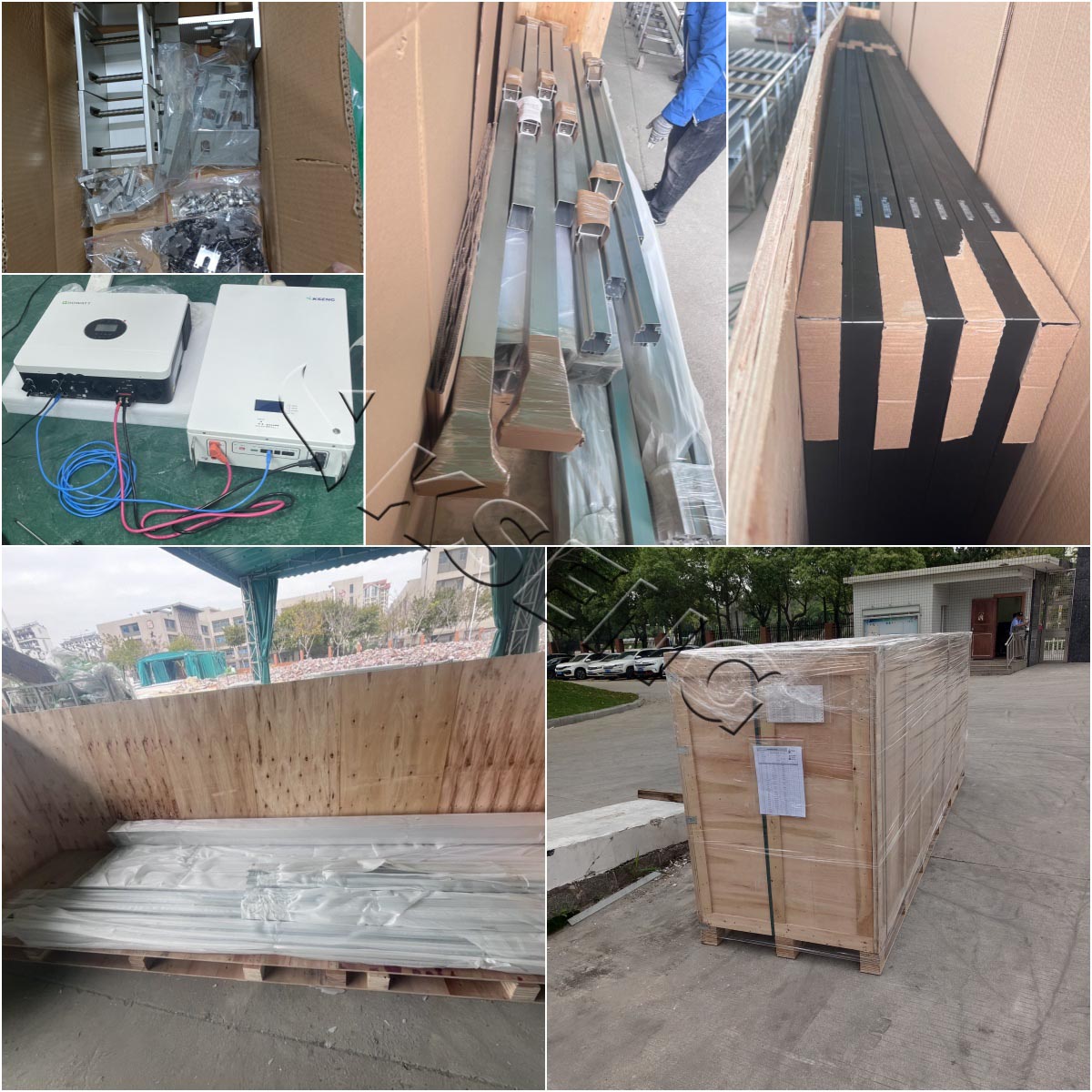Verpackung f&uuml;r Solar-Carport-Systeme
