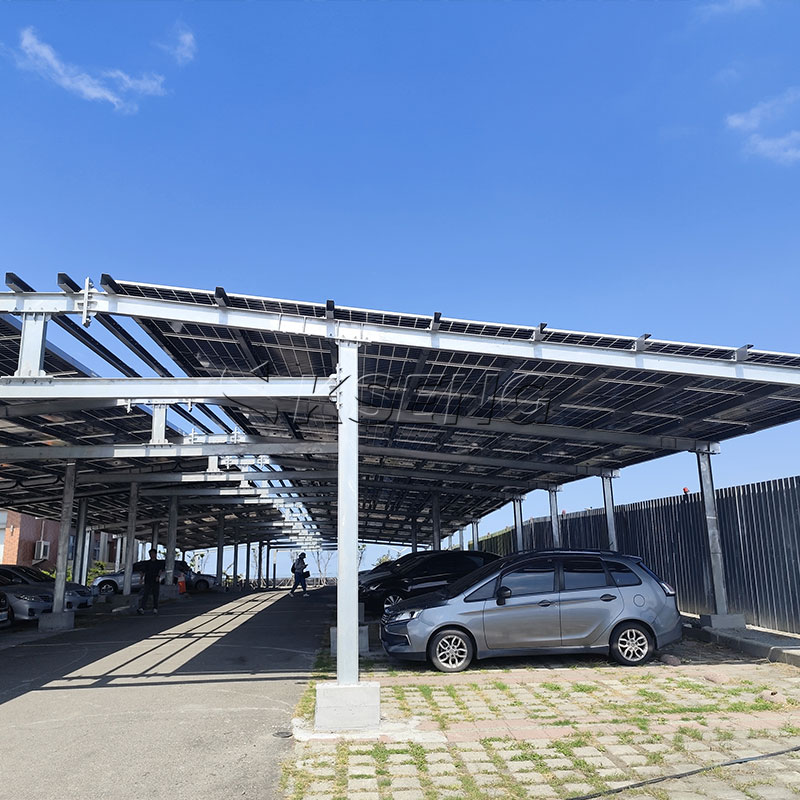 Kseng Solar-Carport aus verzinktem Kohlenstoffstahl – langlebiges Solar-Park&uuml;berdachungssystem