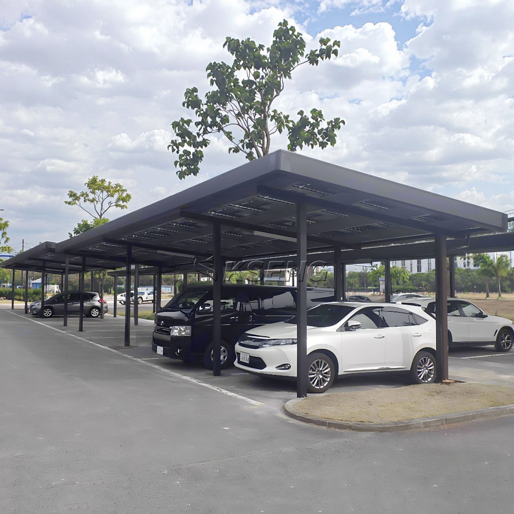 Solar-Carport-Regalsystem, wasserdichte, winddichte und langlebige Aluminiumstruktur