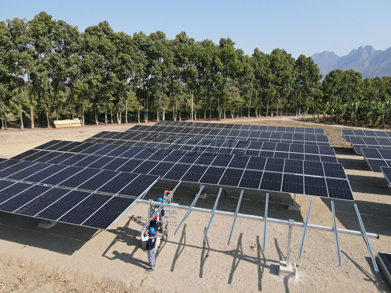 Verstellbares Solar-Bodenmontagesystem mit fester Struktur