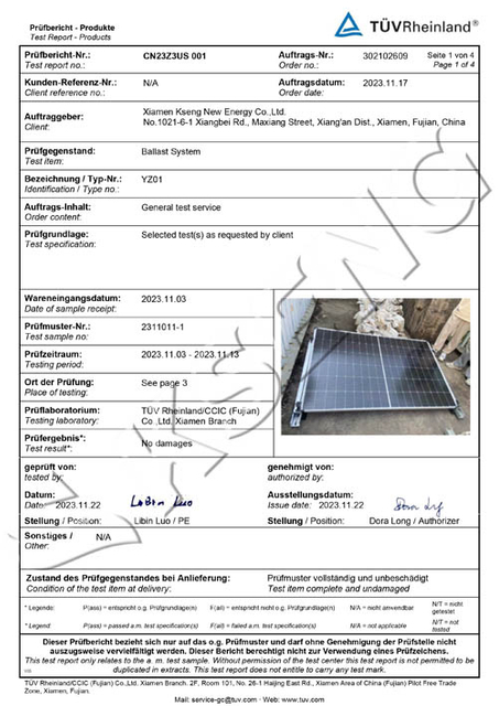 TÜV-Solar-Ballastsystem