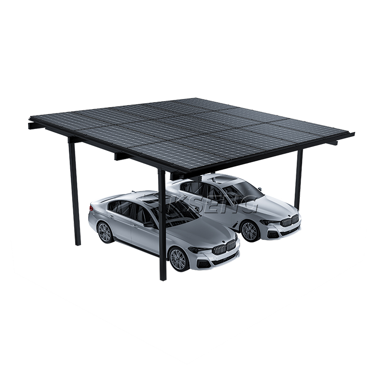 Hochwertiger, stilvoller schwarzer Solar-Carport