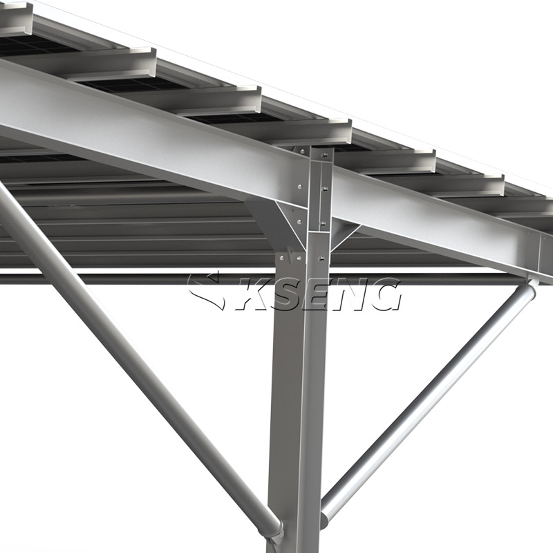 Gro&szlig;e kommerzielle wasserdichte T-Solar-Carport-Struktur aus Kohlenstoffstahl