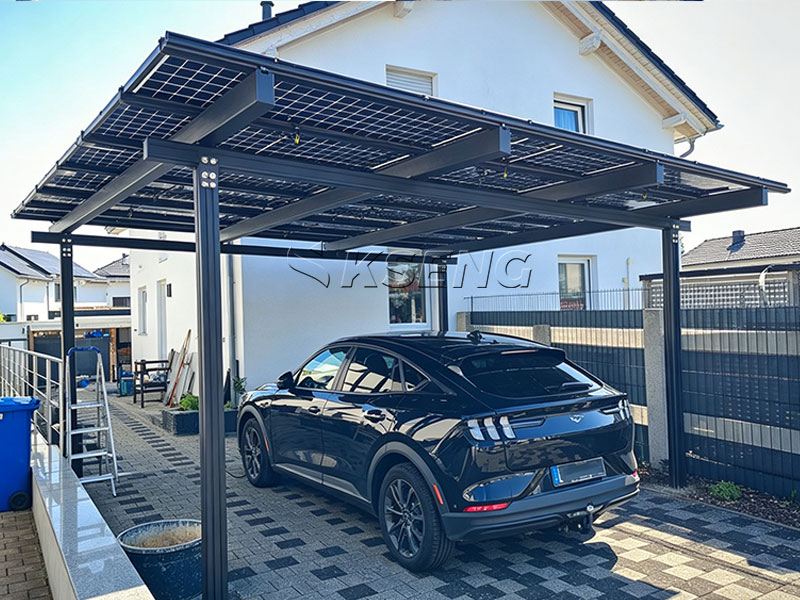 Aluminium-Solar-Carport-Rahmengestell-Deutschland-2-Fahrzeug-PV-&Uuml;berdachung-Kseng-Niederlande-Versand