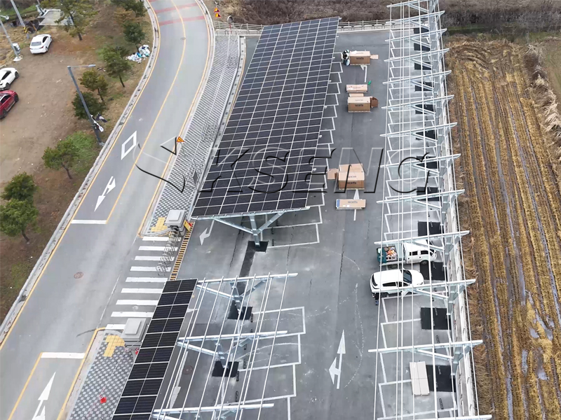 300-kW-H-Typ-Kohlenstoffstahl-Solar-Carport-Projekt in Gyeonggi-do, S&uuml;dkorea