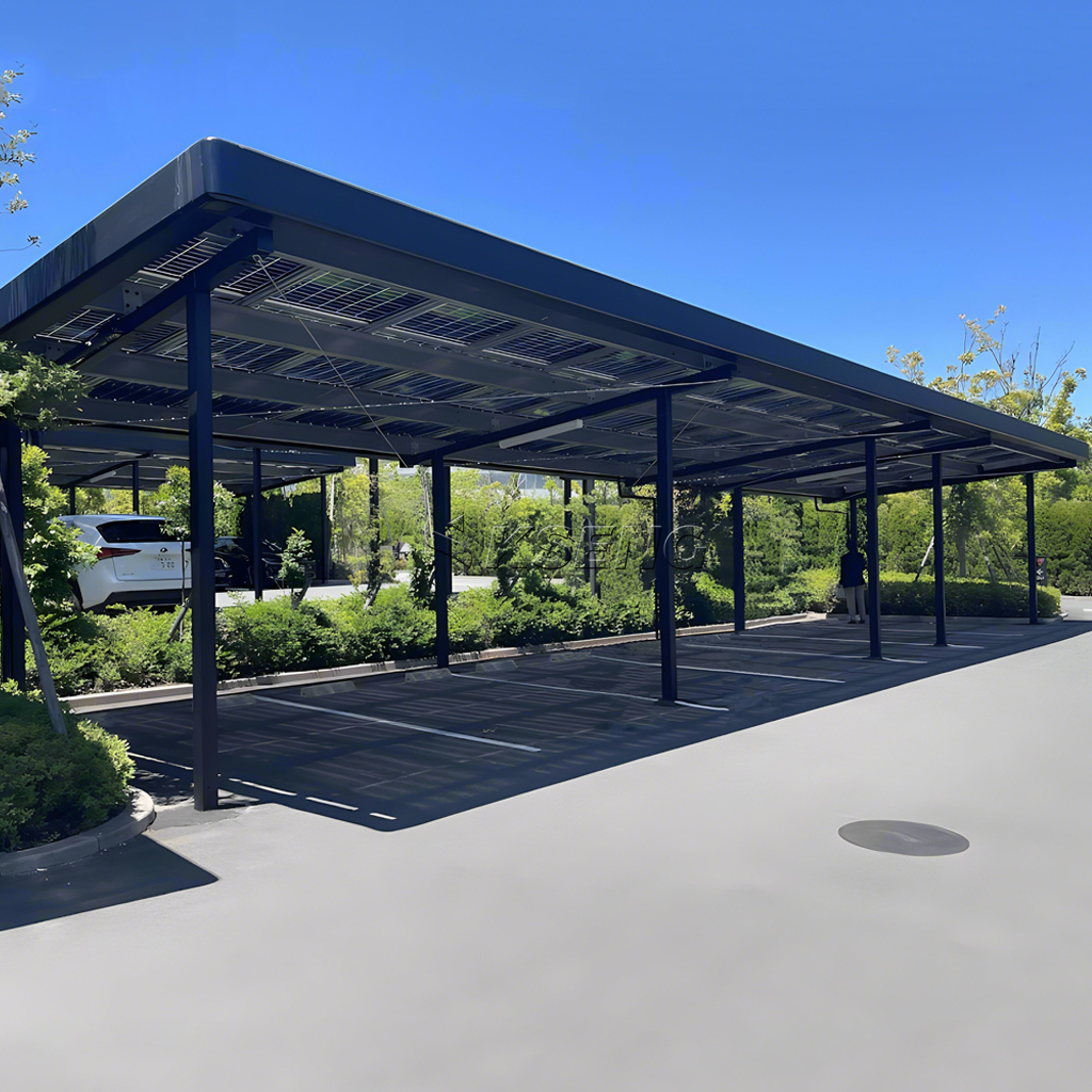 Solar-Carport-Regalsystem, wasserdichte, winddichte und langlebige Aluminiumstruktur