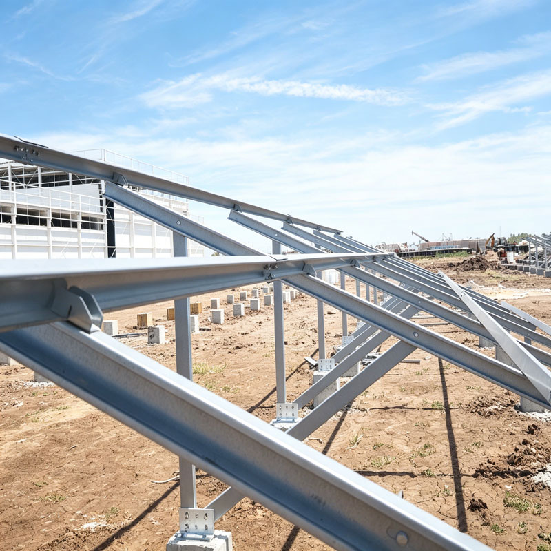 Solar-Bodenmontagesystem aus Zink-Aluminium-Magnesium-Kohlenstoffstahl f&uuml;r Betonfundamente