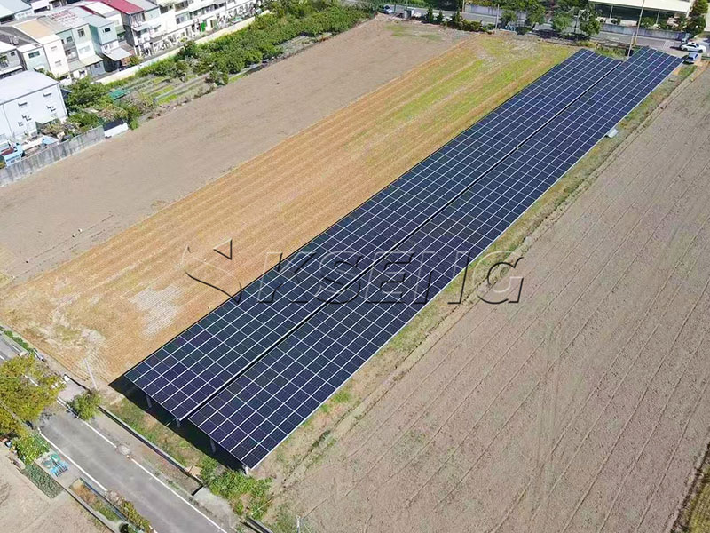 396,15-kW-Boden-Solarmontagesystemprojekt im Landkreis Changhua, Taiwan | PV-Montagestruktur aus Kohlenstoffstahl von Kseng