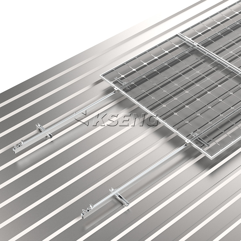 Trapezf&ouml;rmiges Metalldach-Solarmontagesystem mit U-Mini-Basisschiene und L-Fu&szlig;halterung