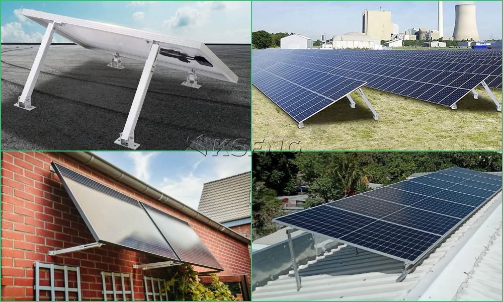 KSENG-Solarhalterungen-verstellbare-Vorder-Hinterbein-Montage-Wand-offener-Boden-Flachdach-Installation