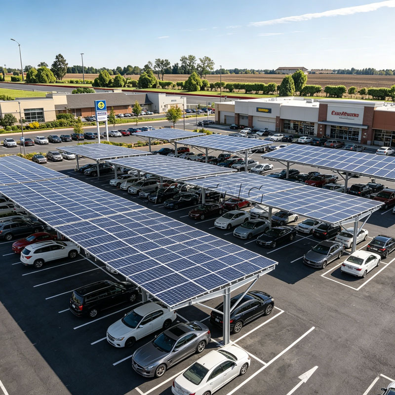 Gro&szlig;e kommerzielle wasserdichte T-Solar-Carport-Struktur aus Kohlenstoffstahl