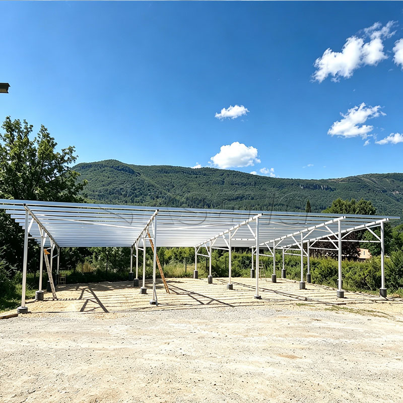 Solar-Carport-Montagesystem aus Aluminium mit verst&auml;rkter Diagonalverstrebung