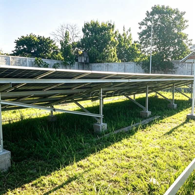 Hochfeuchtigkeit-Rostschutz-ZAM-Solar-Bodenmontage-Betonfundament-PV-Projekt