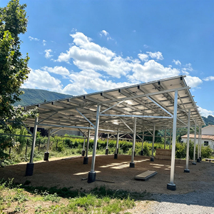 Solar-Carport-Montagesystem aus Aluminium mit verst&auml;rkter Diagonalverstrebung