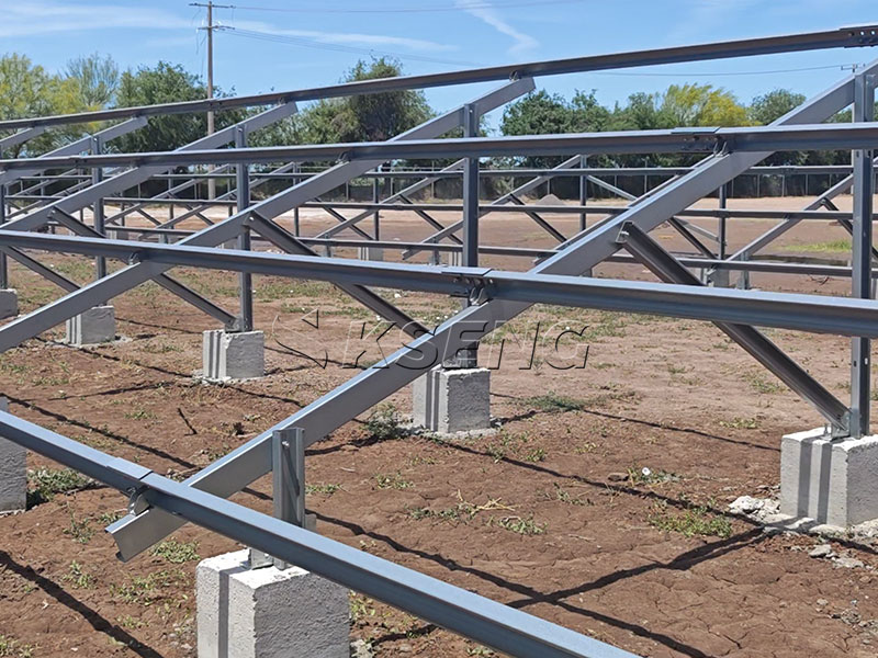 Kseng-ZAM-carbon-steel-solar-ground-mounting-system-concrete-foundation-PV-bracket