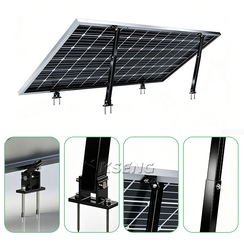 KSENG Aluminium-Solarhalterungen, verstellbare vordere und hintere Beinhalterung (10–15&deg;, 15–30&deg;, 30–60&deg; Winkelbereich)
